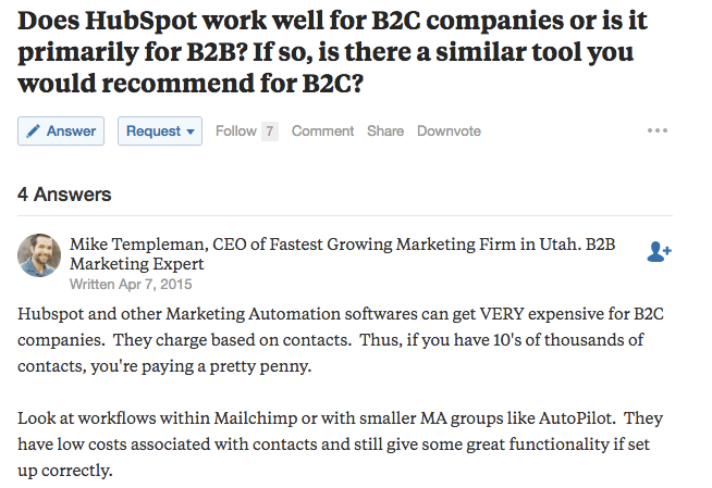 B2C Marketing Automation Quora Questions 