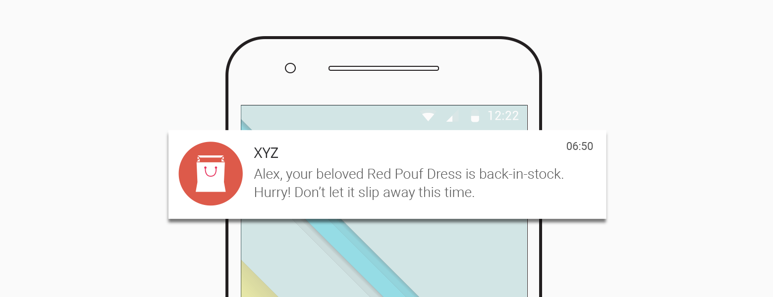 Personalised in-stock mobile notification