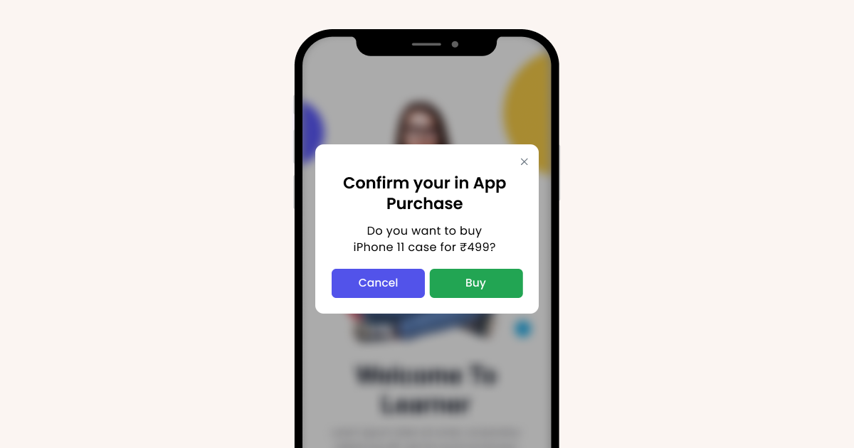 In-app purchase confirmation through in-app messaging iOS