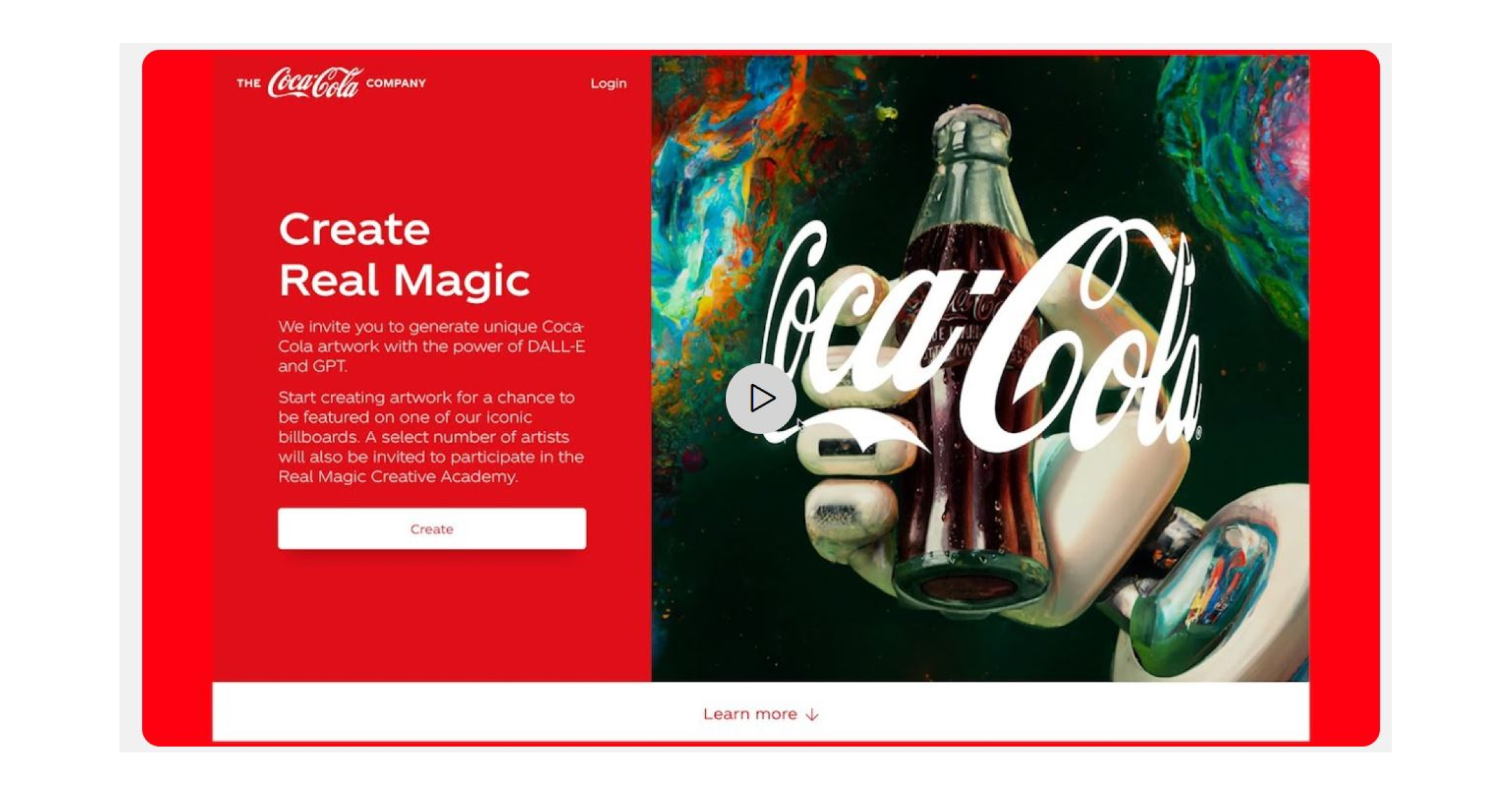 Coca-Cola's 'Create Real Magic' campaign