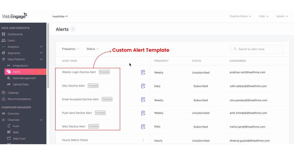 custom alert templates