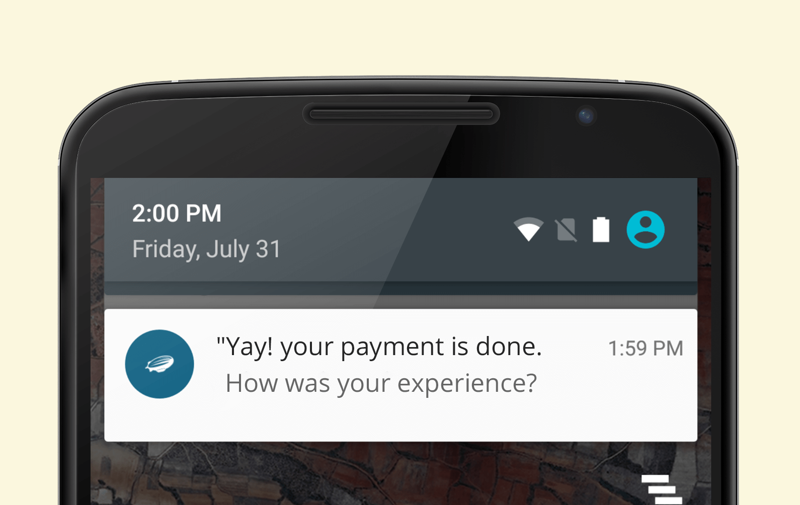 Payment confirmation through push notification android
