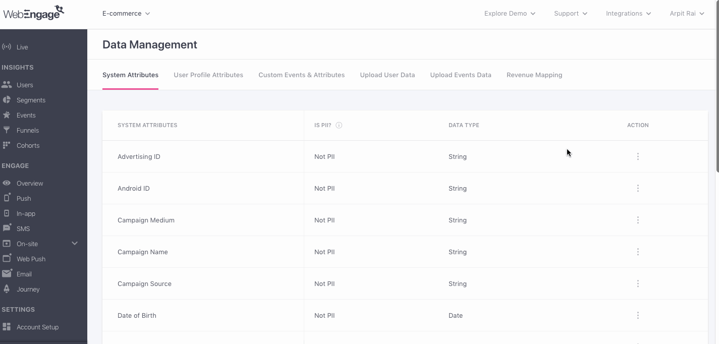 Mask Values of Attributes with WebEngage