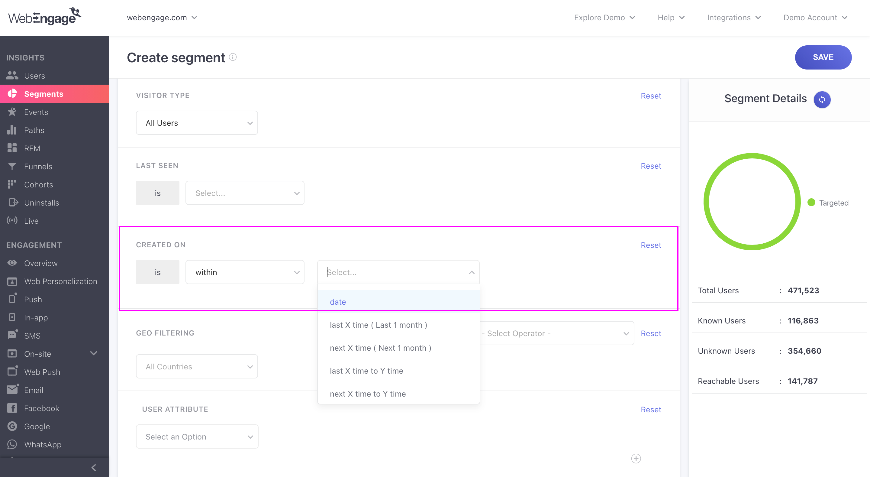 You can now create a segment using the user's 'Created On' date