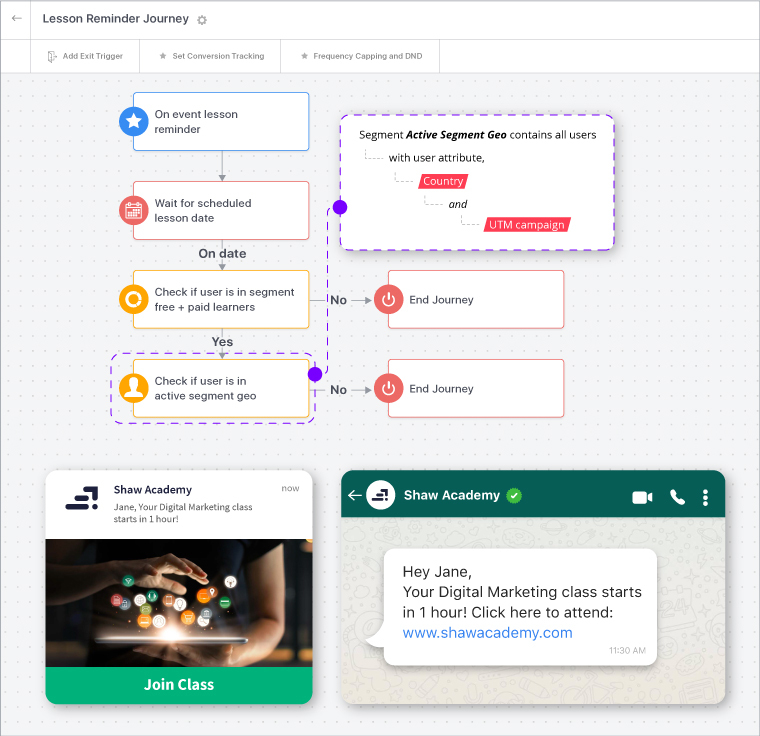  Mobile Marketing Automation for Shaw Academy | WebEngage