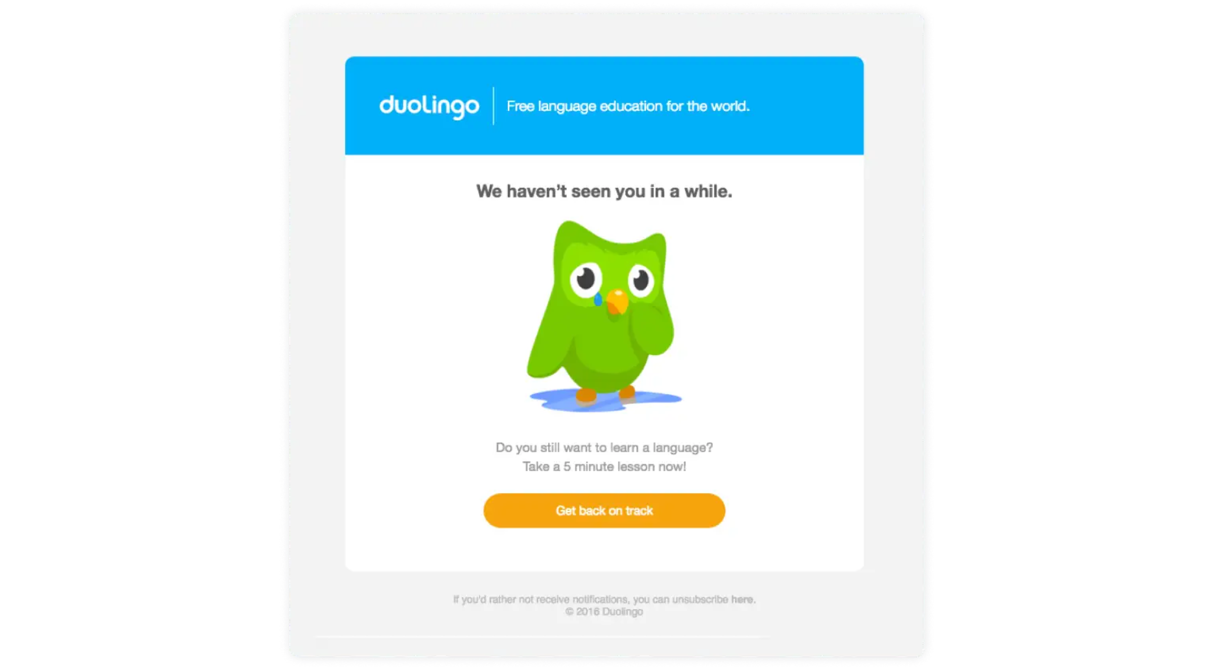 duolingo's example for marketing automation